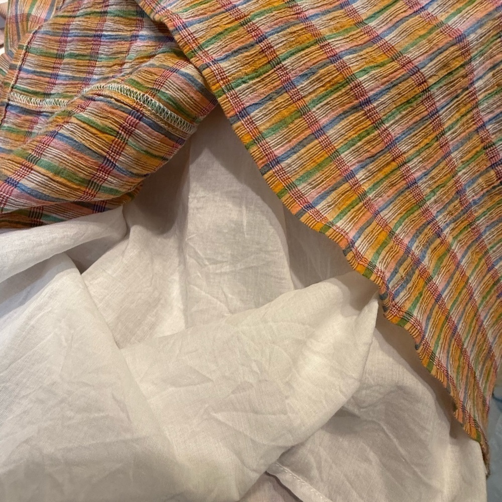 LOFT Tan Sundress with Square Neck and Flutter Sleeves - Picture 6 of 6